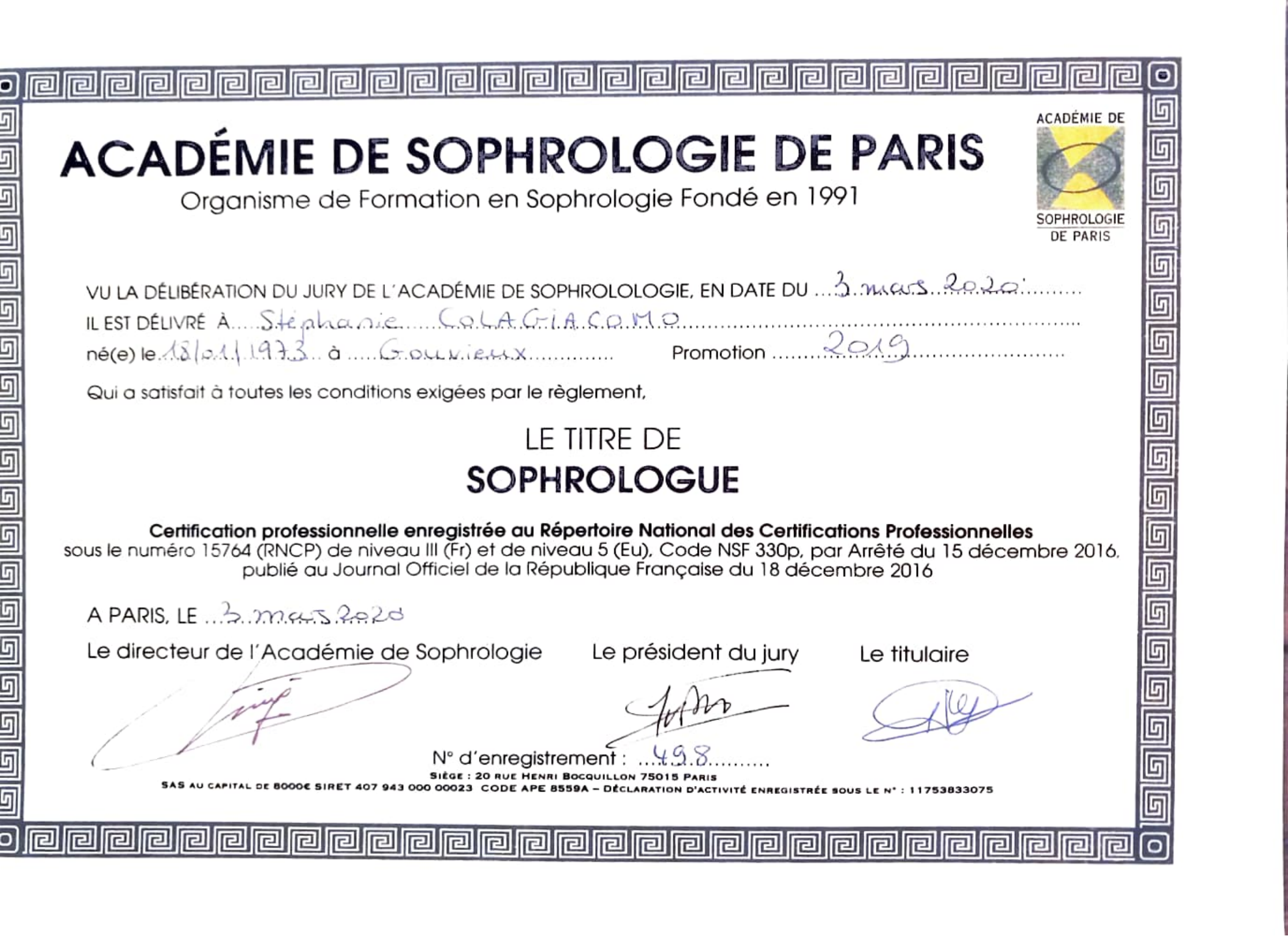 Certificat