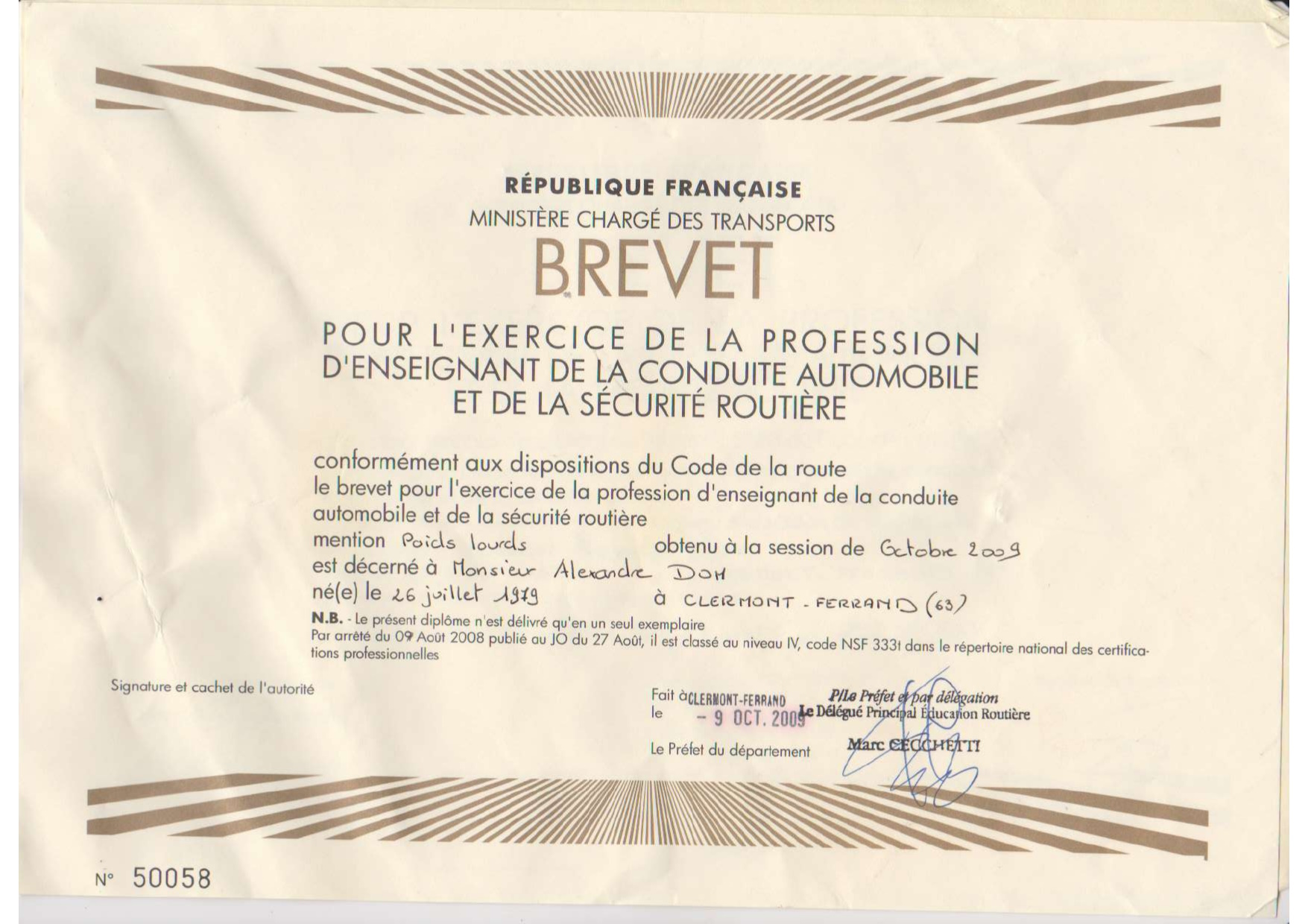 Certificat
