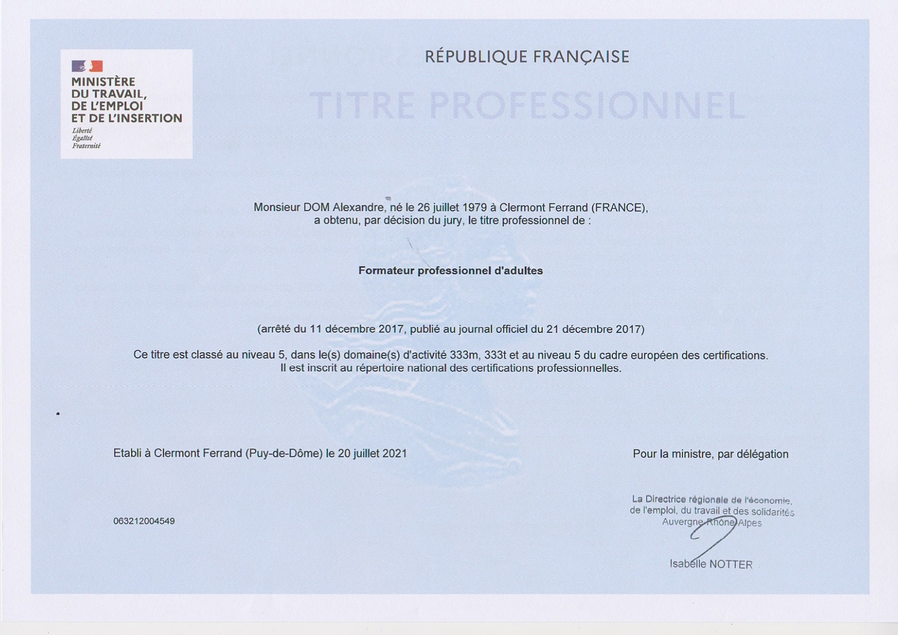 Certificat